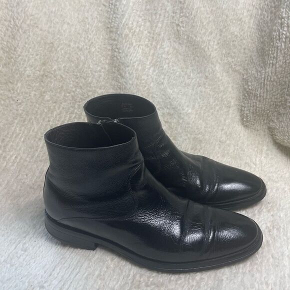 Flag LTD Men\'s Leather black Dress Ankle Boots Side zipper . Leather lining SZ12 main image 9